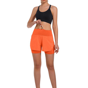 Shorts de sport 2 en 1 pour femmes, avec short intégré, personnalisation du logo, séchage rapide, pour entraînement fitness et sports de plein air - Product Image 2
