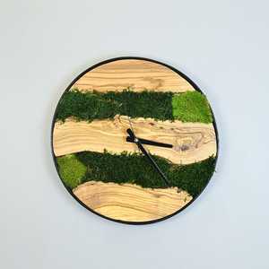 Forest Vein Timepiece River grain Moss <b>Clock</b> Emerald Drift Moss wood <b>Clock</b> Woodland Whisper Timepiece Nature's Passage - Product Image 1