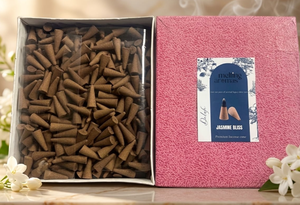 Jasmine Bliss High Organic Eco-Friendly Incense Cones Aromatherapy <b>Diffuser</b> Fragrance <b>Sticks</b> for Home Meditation Yoga - Product Image 1