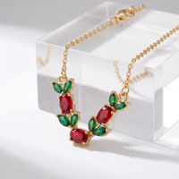 Collier pendentif tulipe en zircon plaqué or 18 carats le plus vendu, chaîne à maillons, bijoux indiens tendance pour femmes, vente en gros pour mariages