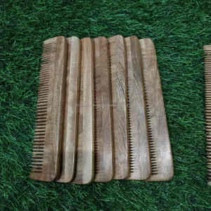 Peigne à cheveux en bois de neem naturel 17 cm, fait main, antistatique, écologique, pour hommes et femmes, prix de gros - Product Image 3