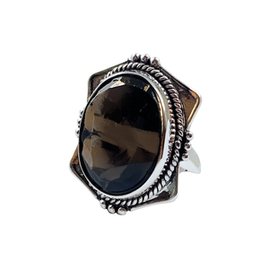 Boho Style Smoky <b>Quartz</b> Fashion <b>Ring</b> 7.2 Grams Weight - Product Image 2