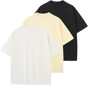 โรงงานเสื้อผ้าบุรุษทรงหลวม เสื้อยืดโอเวอร์ไซส์ผ้าถักหนา สไตล์คนเมือง สีพื้น เสื้อพูลโอเวอร์ สไตล์ไฮสตรีท - Product Image 1