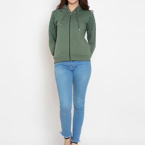 Sudaderas con capucha de moda para mujer con cremallera 2026 al por mayor OEM personalizadas de algodón polar ajustadas con cremallera completa, sudaderas con capucha elegantes estilo streetwear - Product Image 2