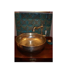 Premium Brass Wash <b>Basin</b> Handmade Bathroom Vanity Sink Luxury Countertop Design For Modern Home Decoration - Product Image 1