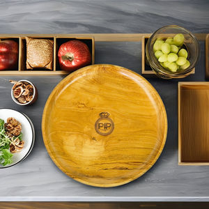 Plateau en bois rond minimaliste élégant décor à la maison moderne pour cuisine salon table stockage et service sûrs des aliments - Product Image 5