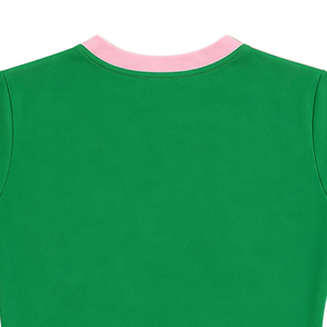   Robe longue moulante décontractée pour femme, manches courtes, vert rose, imprimé lettres grecques, tenue de sororité, vêtement d'équipe, tenue tendance - Product Image 6