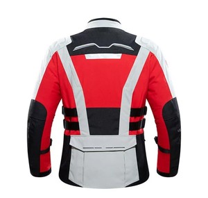 High Quality <b>Men</b> Motorcycle <b>Jacket</b> Full Sleeve Color Blocked Windproof Outdoor Sport <b>Bike</b> Riding Gear Red Black White <b>Jacket</b> - Product Image 2