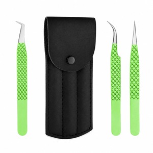 Professional Purple Gradient <b>Eyelash</b> Extension Tweezers Set Curved Straight Precision Lash Isolation <b>Applicator</b> Beauty Tools - Product Image 3