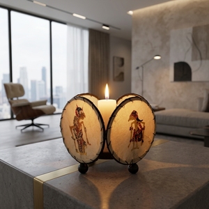 Porte-bougie carré en fer indonésien artisanal, Wayang Kulit, lumière d'ambiance de table, décoration intérieure, écologique, Noël, Pâques - Product Image 5