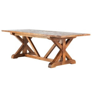 Mueble de comedor rústico de madera maciza recuperada mesa de comedor de seis plazas - Product Image 1