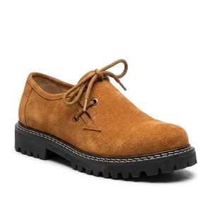 Zapatos de Plataforma de Gamuza Color Bronceado para Hombre, con Punta Redonda, Cordones, Impermeables, Casuales, para Caminar, de Otoño, de PU - Product Image 1