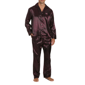 Pyjama pour homme en soie biologique 100% gris argenté, design de mode luxueux, ensemble de 2 pièces, respirant, séchage rapide, vêtements de maison, extra doux - Product Image 1