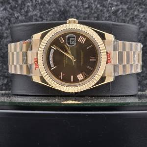 Reloj Premium de 40 mm para Hombre, Acero Inoxidable, Chapado en Oro Rosa, Cristal de Zafiro, Analógico, con Fecha, Movimiento Mecánico Automático, Estilo Hip Hop, Acanalado - Product Image 5