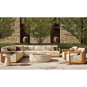 Sillón de Exterior Premium, Estructura Escultural de Teca Sólida con Ranuras, Cojín Acolchado, Muebles de Jardín de Lujo Ecológicos para Resorts - Product Image 6