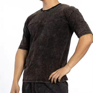 Camiseta de Algodón Tie Dye para Hombre, Manga Corta, Cuello Redondo, Informal, Color Sólido, Tejido de Punto Jersey, Corte Regular, Diseño Liso - Product Image 1