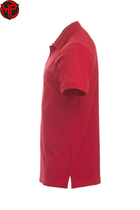 Polo de Manga Corta Rojo para Hombre, de Algodón, Color Sólido, Informal, Tejido Piqué, Desodorante, Transpirable, Antiolores - Product Image 3