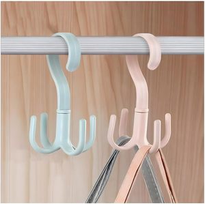 3 Pack 360 Degree Rotatable 4 Claw Wall Mount <b>Hooks</b> Self Adhesive Multi Purpose Hanging Organizer for Kitchen and Closet - Product Image 1