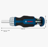 Jeu de tournevis à cliquet compact avec 6 embouts, support magnétique, couple élevé de 46 Nm, idéal pour les espaces restreints, usage domestique et industriel