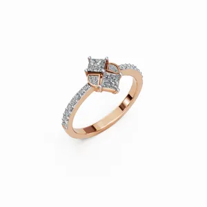 Anillo de Diamantes Cultivados en Laboratorio de Arwen's Royal, en Oro Rosa de 18K con 26 Diamantes, Certificado IGI y Claridad VVS, para Mujer - Product Image 4