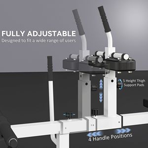 Macchina per allenamento della forza con carico a piastre, regolabile, in acciaio bianco, per polpacci seduti - Product Image 5