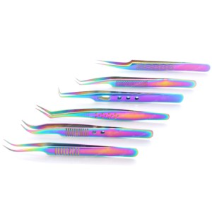 Handcrafted <b>Silver</b>/Gold-Plated Stainless Steel Eyelash Extension Tweezers Precision Anti-Static Durable Tips Different Angle - Product Image 3