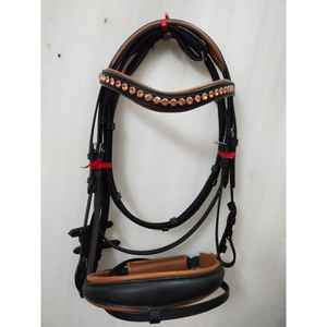 Brida de Cuero de Caballo de Alta Calidad |   Elegante Brida Negra para Montar a Caballo |   Diadema con Pedrería Brillante |   Cómodo y con Precio Accesible - Product Image 2