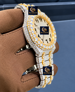 Montre mécanique de luxe Hip Hop en or rose avec diamants Moissanite glacés Blue Moon, en acier inoxydable, unisexe, avec cristal saphir de haute qualité - Product Image 2
