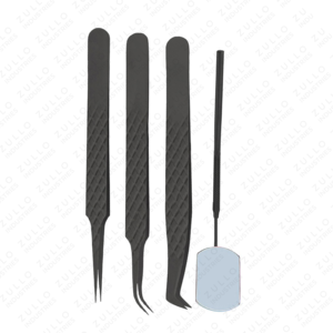 Premium Black Stainless Steel Eyelash Tweezers Pointed Tip Volume Lash <b>Tools</b> with Private Logo for Extensions - Product Image 2