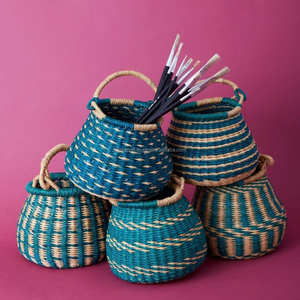 Cesta Bolga Ecológica Hecha a Mano, Cesta de Pasto Marino Natural para Decoración del Hogar - Product Image 6