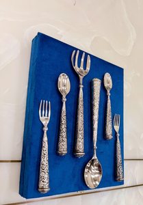 Juego de Cuchara y Tenedor de Plata Alemana, Plateado en Platino, Cubertería Vintage, Regalos para la Mesa - Product Image 4
