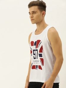 Camiseta sin Mangas Blanca para Hombre con Estampado del Union Jack, Cuello Redondo, Estilo Casual, Transpirable, de Algodón - Product Image 6