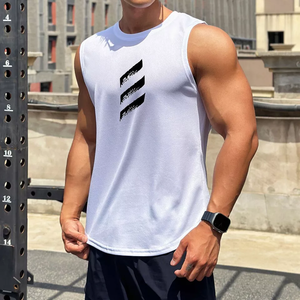 Débardeur blanc pour homme, grande taille, sous-vêtement, débardeur de fitness sans manches pour homme, avec logo personnalisé 2027 - Product Image 4