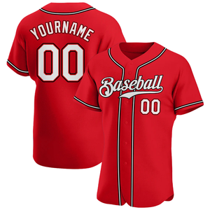Red White Black Authentic Baseball Jersey for Men Button Down Team Uniform Breathable Lightweight <b>Athletic</b> Tournament Sports - Product Image 1