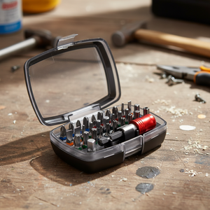 Jeu de 32 embouts multi-usages de qualité industrielle et DIY, 1/4" x 25 mmL, avec anneaux de couleur, fabriqué à Taïwan - Product Image 1