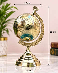 Globe terrestre rotatif en laiton fait main, style antique et vintage, décoration nautique de table pour bureau, salle d'étude, maison, ou comme objet de collection pour les retraités - Product Image 3