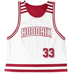 Basketball Jersey Red White Mesh Tank <b>Top</b> Sublimated Print Unisex Adult Sportswear Lightweight Team Sportswear OEM ODM Factory - Product Image 2