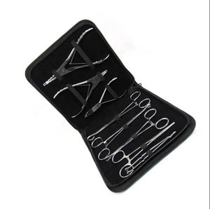 Ametrine Surgical Manual Dermal Body <b>Piercing</b> Forceps Pliers <b>Kit</b> with Black Pu Leather Case Wholesale Jewelry Making Forceps - Product Image 3