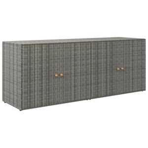 Armadio da giardino in Poly Rattan grigio 78 "x 21.9" x 31.5" - Product Image 2