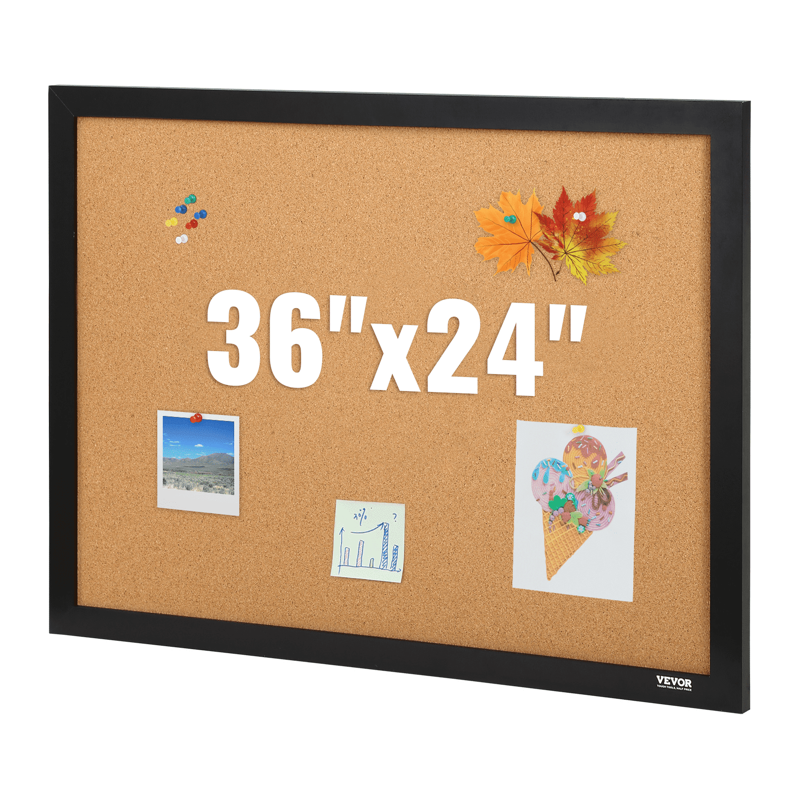 36x24 дюйма пробковая доска с MDF наклейка Рамка видения доска в том числе 10 Pushpins для домашнего офиса школьный Декор доска объявлений