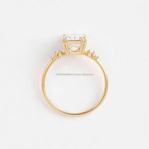 Igi/gia แล็บตัดเพชรวินเทจ14K สีเหลืองแหวนแต่งงาน/งานหมั้นใส่ได้ทั้งชายและหญิงสีขาวทองคุณภาพดีสำหรับงานปาร์ตี้ครบรอบ-คุ้มค่า - Product Image 4