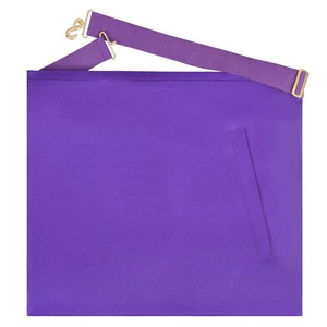 Tablier de Cérémonie Ancien Conseil des Maîtres avec Bordures Dorées et Broderie Machine Violette - Product Image 2