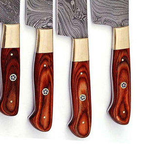 Ensemble de couteaux de cuisine en acier Damas de haute qualité, design moderne et droit, couteaux de cuisson professionnels, lame durable pour la cuisine à domicile - Product Image 6