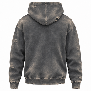 <b>Men's</b> Vintage Distressed <b>Grey</b> <b>Hoodie</b> Christmas Sun Faded Pullover Greetings Sweatshirt Cotton Fleece Pocket Boxy Fit Autumn OEM - Product Image 5