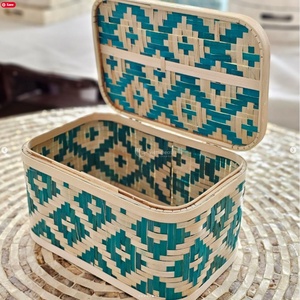 Handwoven Bamboo Gift <b>Hamper</b> <b>Box</b> Set with Lid Eco Friendly Storage and Ramadan Gift Packaging Viettimecraft Wholesale - Product Image 4