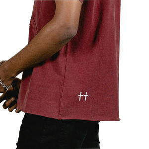 Camiseta Extra Grande Personalizada para Hombre, 100% Algodón Tejido, Transpirable, Ecológica, con Parche Bordado, Estilo Urbano, Proveedor Mayorista OEM - Product Image 5