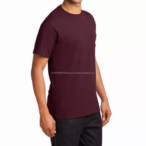 Custom logo cotton <b>pocket</b> <b>t</b> <b>shirt</b> for <b>men</b> with soft breathable fabric and personalized chest print available from manufacturer - Product Image 4