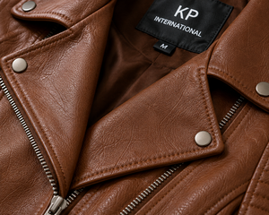 Veste moto en cuir véritable pour femme de haute qualité, marron, manches longues, fermeture éclair, col ouvert, style automne - Product Image 3