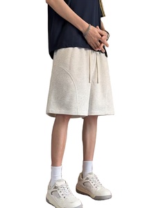 Men's Casual Sports Shorts Hot Shorts Knitted Mid Waist 100% Cotton Eco-Friendly Breathable Quick Dry Elastic Drawstring Shorts - Product Image 4