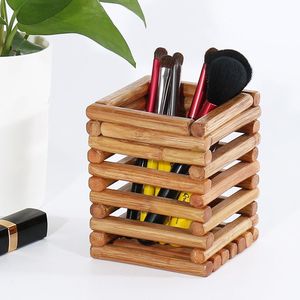 Organisateur de bureau en bois artisanal de luxe, rangement moderne pour espace de travail, organiseur d'accessoires de bureau en bois avec finition naturelle - Product Image 5